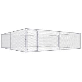 Outdoor Dog Kennel Galvanized Steel 13.1'x13.1'x3.3'
