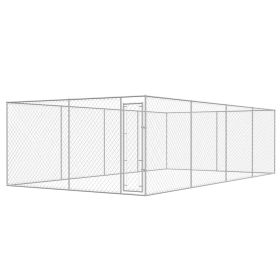 Outdoor Dog Kennel Galvanized Steel 25'x13'x6.6'