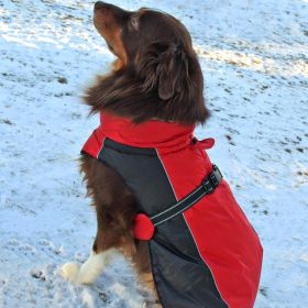 Alpine All-Weather Dog Coat (Color: Red and Black, size: 4X-Large)
